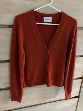 Wilfred Burnt Orange V-Neck Button Cardigan